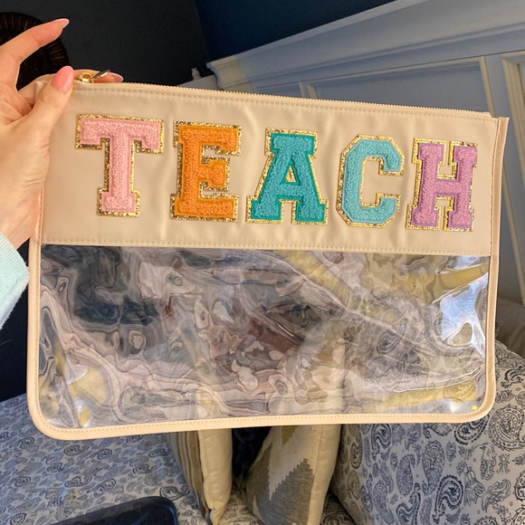 Handbags - Teach accessories zip pouch with patches NWOT